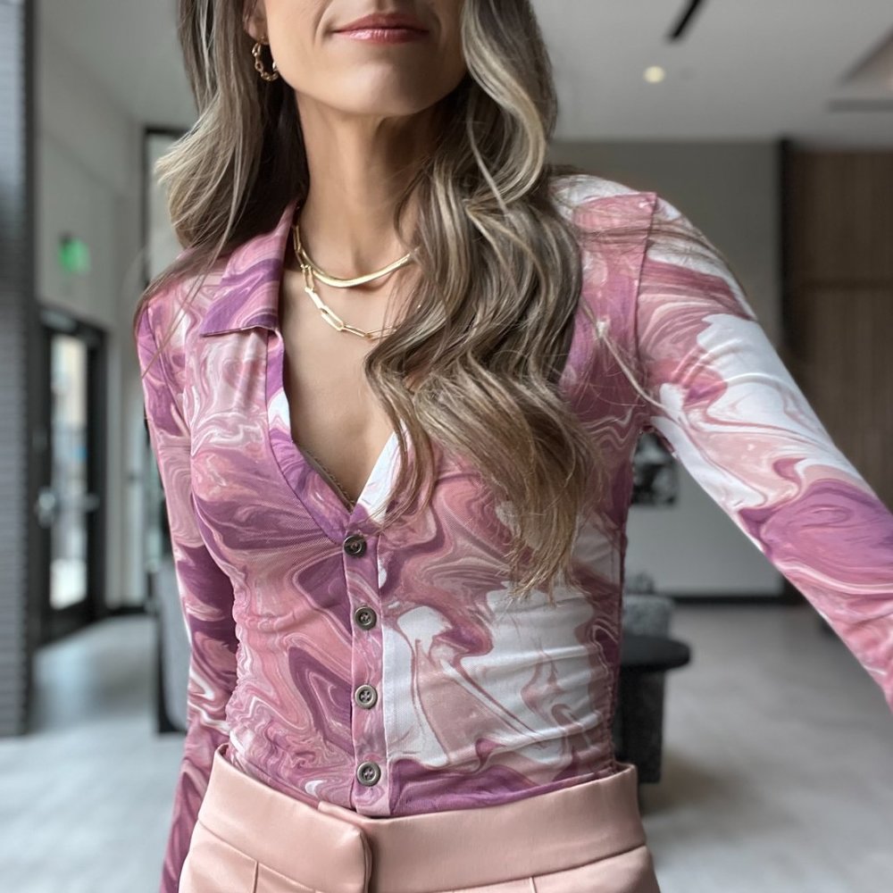 Pinkish Marble Funky Top